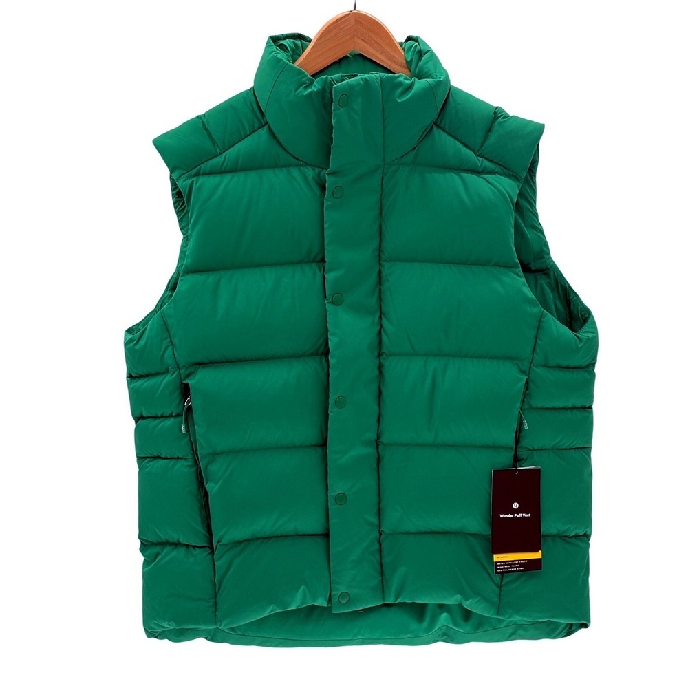 Lululemon Wunder Puff Vest Winter 600 Down Men Large Raceway Kelly Green New